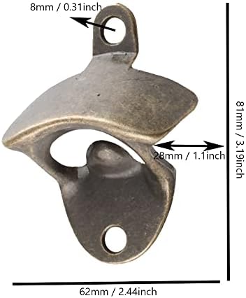Lxoraziy 6 Pcs Wall Mounted Bottle Opener, Vintage Bronze Opener, Rustic Beer Bottle Openers with with Screws, for Bars, Cafes, Restaurants, Kitchens and Home Decor