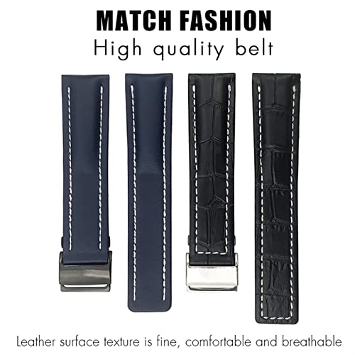 Bracelet montre cuir softwatch 24mm marron fermoir pliant sécurisé - 6