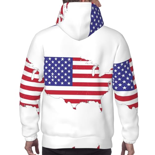 Sweat à capuche homme drapeau USA confortable et chaud - 4