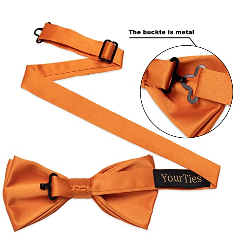 Image of YourTies Bow Ties for Men Pretied Bowties Solid Color Satin Bow Tie Formal Business Tuxedo Wedding Party Prom