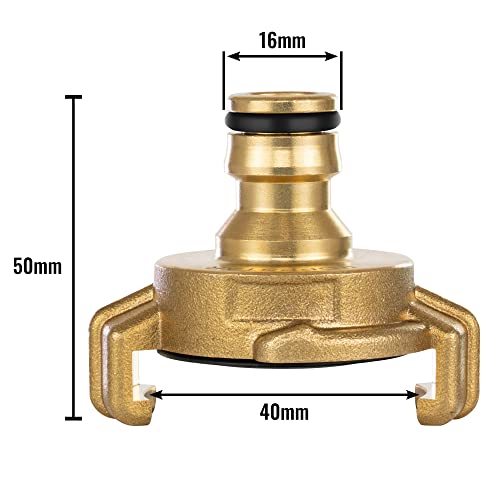 Poppstar Brass Quick Coupling on Plug Connector for Garden Hose, 1x - Image 2