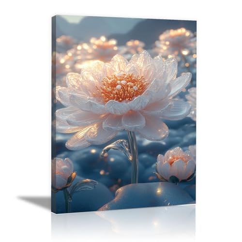 Art mural fleur rustique vintage decoration ferme chambre salon toile 30x45cm