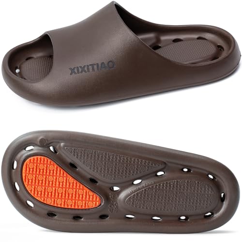 Image of XIXITIAO Shower Shoes Women Men Non Slip,Quick Drying Shower Shoes with Holes,Slippers for Bathroom,College Dorm,Gym,Travel,and Hospital,Soft EVA,Lightweight,Anti Slip,Toe Protection