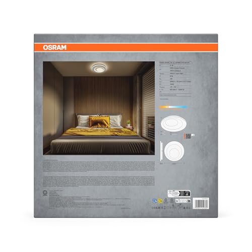 Plafonnier LED direct indirect Osram rond 3000lm blanc chaud