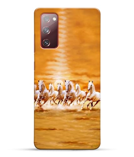 Image of Horse Running Painting Printed Hard Back Case Cover Compatible for Samsung Galaxy S20 FE 5G / Samsung S20 FE 5G (Multicolor) - D1667