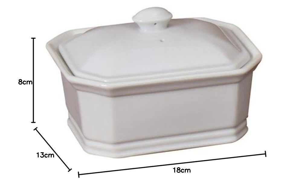 Terrine Rectangulaire avec Couvercle 900g Blanc