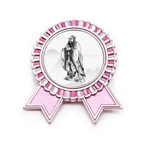 Broche en forme de Lao Tzu Rose en métal M : accessoire de mode pour costume et manteau