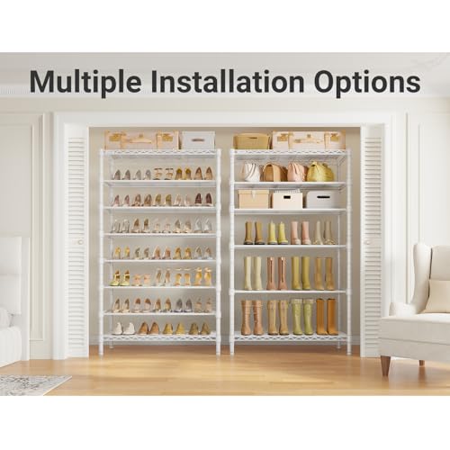 Image of VIPEK S1 Plus Shoe Rack, 8-Tier Extra Wide Heavy Duty Shoe Organizer, Large Capacity Metal Shoe Cabinet Up to 40 Pairs, Adjustable & Detachable Shoe Storage for Entryway /Bedroom /Closet, 750 lbs White