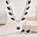 Unicra Rhinestone Bridal Wedding Jewelry Set Black Necklace Earrings Sets Formal Prom Costume Jewelry Sets for Women and Brides (Black)