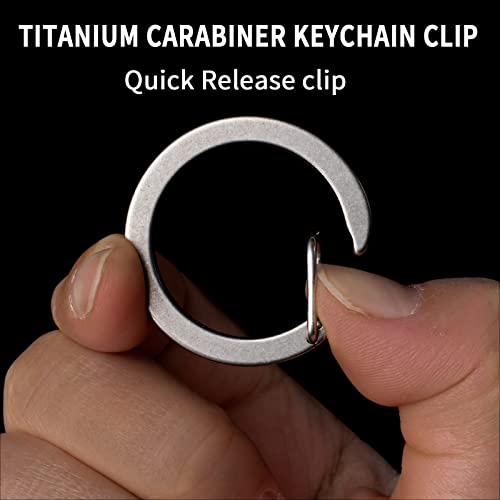 Image of TISUR Titanium Keychain Rings,Carabiner Dog Tag Key Chain Rings