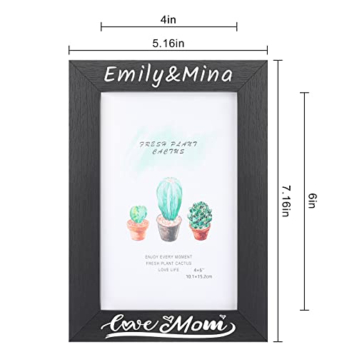 Personalized Picture Frame, Custom Picture Frames, Wooden Customized Photo Frame, Hanging/Tabletop Engraved Picture Frame, Personalized Add Your Custom Text Photo Picture Frame (4X6-Inch) #TOP4