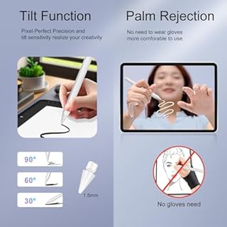 Apple Pencil Pro - 2X Fast Charging iPad Pro Pen for iPad Pro M4 11 13 Inch with Palm Rejection - High Precision - Tilt Sensitive iPad Pencil for Pro 12.9" 11",Air M2 M3 White