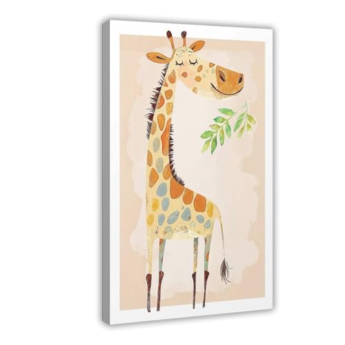 Toile girafe cadeau enfant idéale pour une naissance unique