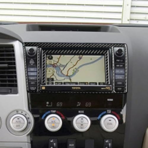 Car Interior Accessories Center Navigation Radio Panel Carbon Fiber Trim Sticker Compatible with Toyota Tundra 2007 2008 2009 2010 2011 2012 2013