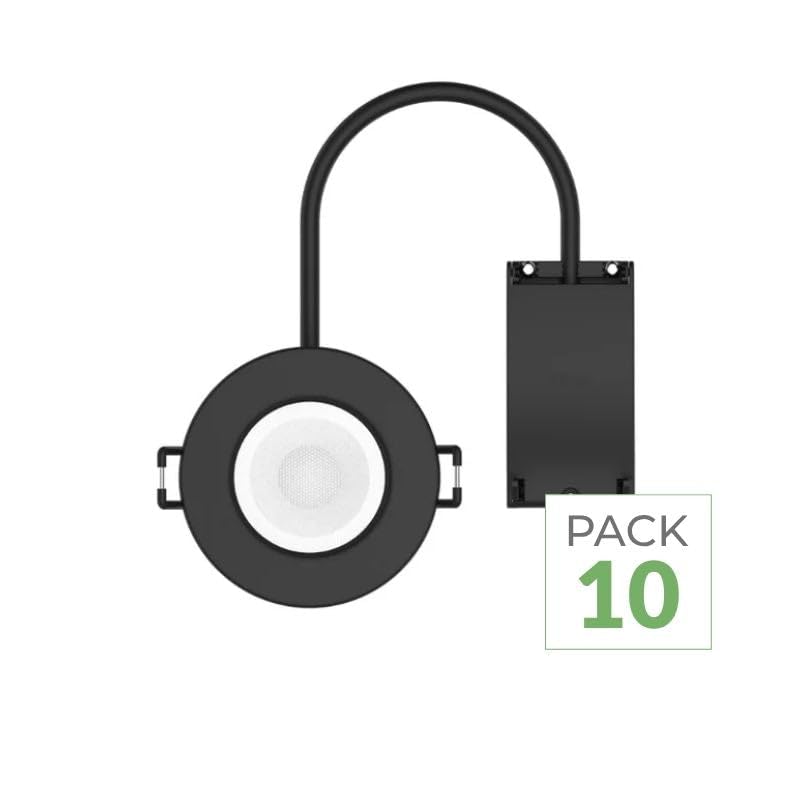 Spot LED étanche encastrable Dimmable CCT 6W Noir IP65 - Pack de 10