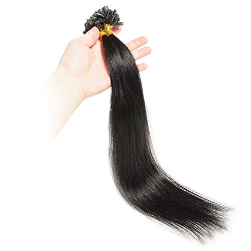 22 inch #1 U Tip Remy Human Hair Extension Dark Black