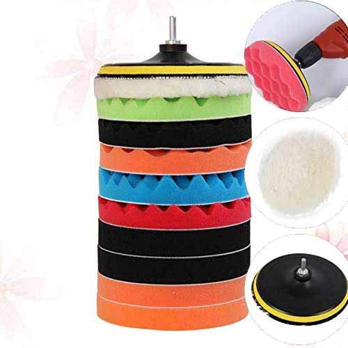 Image of DIY Crafts Pack 24 Pcs Kit, Multi Colour, 12 Pcs 7 inchinch 180mm Buffing Sponge Car Polishing Pad Disc Wool Disc Polishing Wax Sanding Pad Cleaning Car Accessories F(Pack 24 Pcs Kit, Multi Colour)