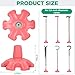 Cane Tips for Stability - Heavy Duty Rubber Cane Foot Pad Replacement with 3/4 Inch Size and 6 Support Rubber Feets, Pink Self-Standing Rubber Cane Foot Pad for Folding/Walking Canes, Walking Sticks