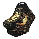 Sun Crescent Moon Stars Astrology Tarot Cards Baby Car Seat, Rain Shelter, Multifunctional Nursing Cover for Newborns, Mother Care, Breastfeeding