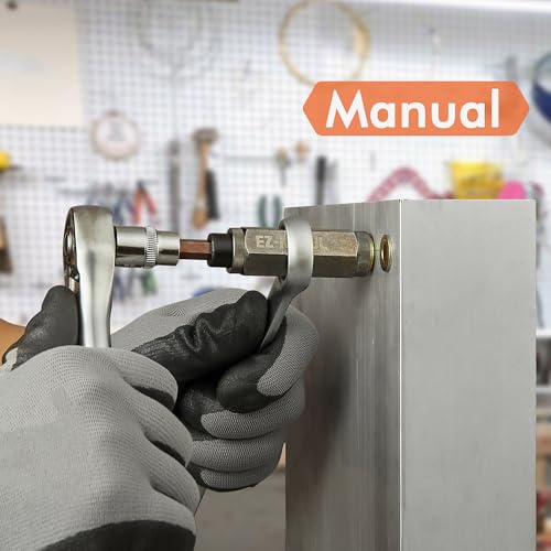 Ez-Nutul O-PSN-01 Multi-Grip Rivet Nut Installation Tool Set Pre-Bulbed Shank Flat Head Threaded Insert Nut Plus Nuts Assortment Kit Cross Rivnut thumb #1
