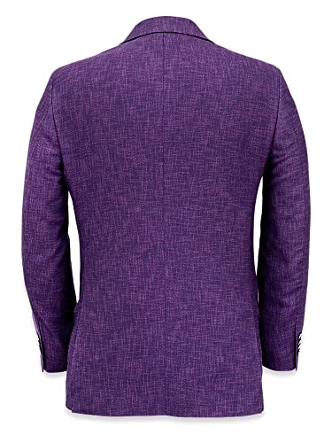 Paul Fredrick Men's Italian Wool Blend Notch Lapel Sport Coat, Size 50 Long Purple #TOP4