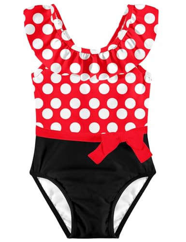 Image of Girls One Piece Swimsuits Toddler Cute Ruffle Bathing Suits Quick Dry Beach Swimwear Size 2-7 Years