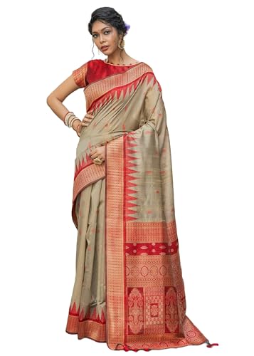 Sari Tussur en soie tissée vêtement de fête léger et infroissable modèle 8665