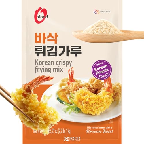 Korean Crispy Frying Mix, 2.2 Lb (1 Kg) – Korean-Style Crispy Coating & Breading Mix For Chicken, Seafood & Vegetables, Resealable Pouch, 바삭 튀김가루