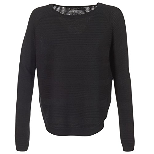ONLY Damen Dünner Strick Pullover | Langarm Rundhals Knitted Sweater | Basic Stretch Jumper ONLCAVIAR, Farben:Schwarz, Größe:XS