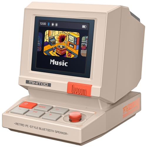 Image of Divoom MiniToo Retro Bluetooth Speaker with Pixel Display, App-Controlled Clock & Alarm, White Noise, Compact Desk Speaker for Travel & Gifts