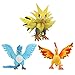 3Pcs Pokemon Peluche Kawaii Zapdos Articuno Moltres Peluche Animal - Peluche, Regalos De Cumpleaños para Niños, Peluche Súper Suave Y Realista para Abrazar Y Amar 25Cm
