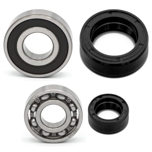 Contenuto della confezione: 1 X anello di tenuta 30 X 47 X 7 mm trasmissione (numero di parte: 478498) 1 X cuscinetto a sfera scanalato 20 X 47 X 14 mm trasmissione (numero di parte: 434735) 1 X anello di tenuta 17 X 28 X 6 mm trasmissione (numero parte: 480006) 1 X 1 X cuscinetto a sfera scanalato 17 x40x1x4Trasmissione di 2 mm (numeri di parte: 942135)