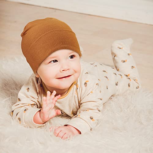 Geyoga 6 Packs Baby Beanie Unisex Toddler Cap Girl Winter Hat Newborn Knit Baby Hat Boy Toddler Toboggan Hat, 0-3 Years (Dark Colors) #TOP1