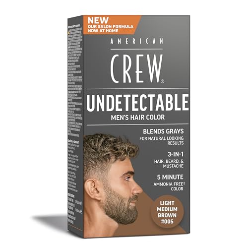 American Crew Undetectable Men's Hair Color |Light Medium Brown Demi-Permanent Hair Dye |...
