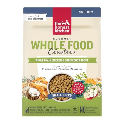 The Honest Kitchen Human Grade Whole Food Dry Dog Food, Clusters Small Breed Whole Grain Dry Dog Food, Chicken, 1 lb