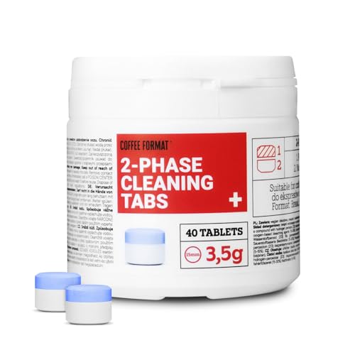 Coffee Format 2-Phase Cleaning Tabs Plus 40x3,5g, 2-Phasen Reinigungstabletten für Kaffeevollautomaten Entfernung von Kaffeerückständen Reiniger Tabs Kaffeemaschinen kompatibel mit Jura Coffee Format 2-Phase Cleaning Tabs Plus 40x3,5g, 2-Phasen Reinigungstabletten für Kaffeevollautomaten Entfernung von Kaffeerückständen Reiniger Tabs Kaffeemaschinen kompatibel mit Jura