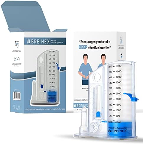 Incentive Spirometer BREINEX | Measures Inspiration | Washable and Hygienic | Breath Measurement | Breathing Trainer | Improve Lung Capacity | Hygienic Sealed