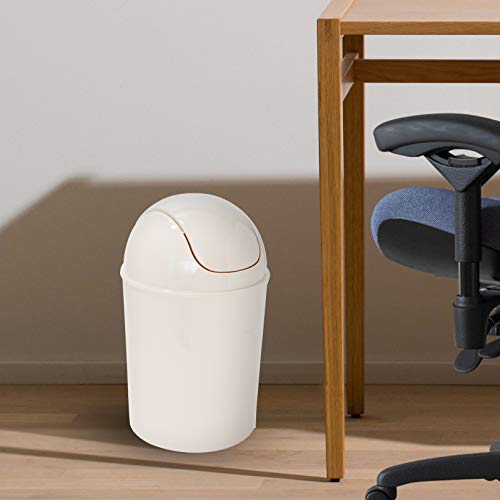 umbra 125 gallon mini waste can with removable swing-top lid - small garbage bin for kitchen bathroom bedroom office - compact trash can fit under tables amp counters - linen