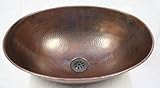 17' Oval Hand Hammered Vessel Copper Vanity Bathroom Sink