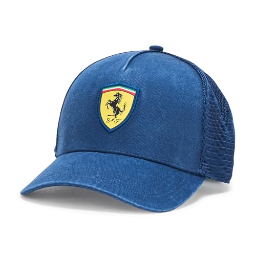 PUMA - Puma Casquette unisexe Scuderia Ferrari Race Trucker Baseball, bleu persan Ah25, taille unique