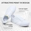 Rominz Tenis de Lona Blancos para Mujer, Zapatillas de Lona 8