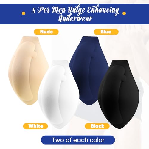 8 Pcs Men Bulge Enhancing Underwear Cup Swimwear Briefs Pad Enlarge Men Cup Sponge Pad for Swimming Trunks Thongs3
