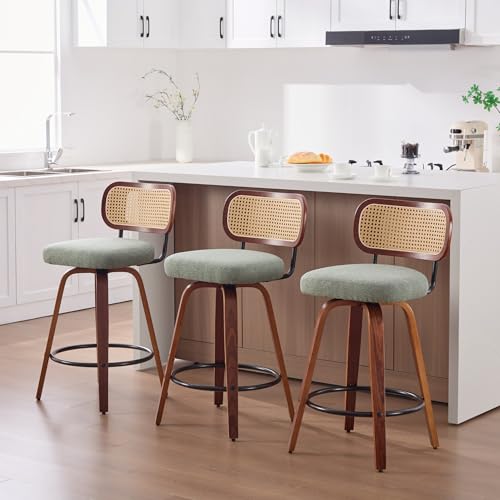 Image of YaFiti 26 Inch Bar Stools Set of 3, Light Green