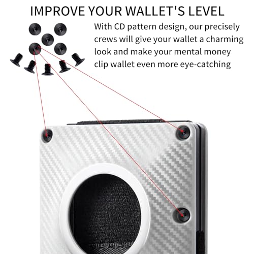 NICENEEDED Wallet Replacement Screws Kit, Black DIY Wallet Screw Repair Set, Screwdriver Metal Clip Men Minimalist Wallet Hardware Accessories Elastic Cash Strap Replacement for Wallet4