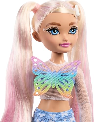 Image of Barbie Dream Besties Skate Party Barbie Malibu Doll and Accessories | Fashion doll with removable clothes and 9 make-up accessories, from 3 years, JFX96