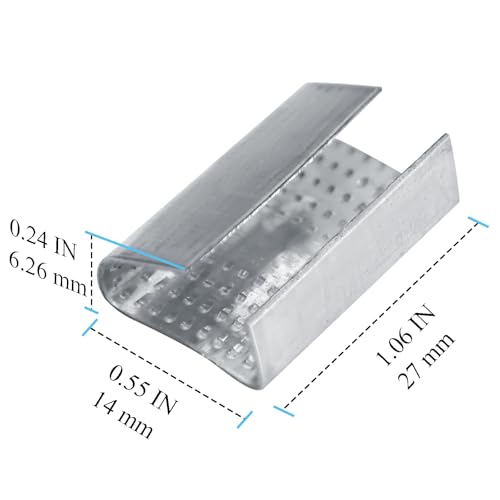 Image of Open Serrated Strapping Seals for 1 /2 inch Polyester Poly Polypropylene Strap Pallet Banding Clips(1000)