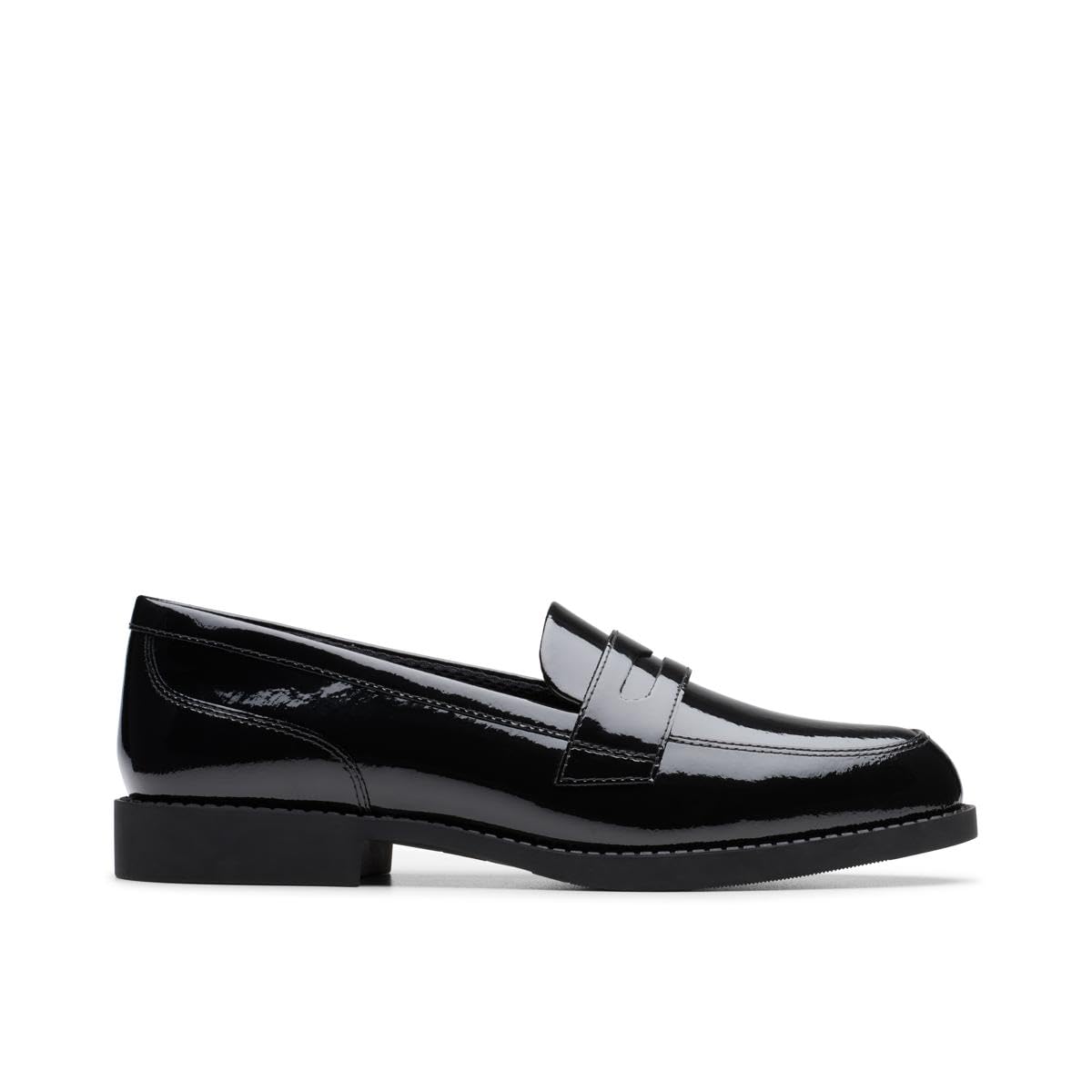 Clarks Tapa Edge Y. Childrens Black Pat, 6.5
