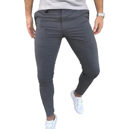 Men's Fashion Stretch Dress Pants Slim Fit Plaid Skinny Long Pants Casual Business Golf Dress Pant 2025 Trendy