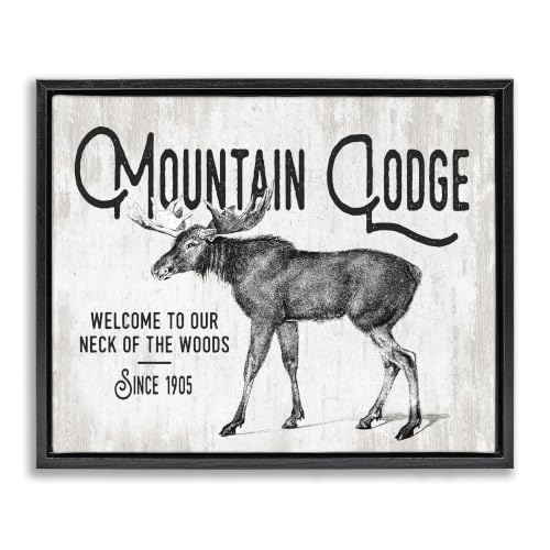 Rustic Mountain Lodge Moose Cabin, 17 x 21 Inch Canvas in Floater Frame