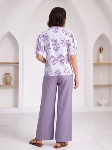 Image of TOPLOT Printing Cotton Crop-Tops Set for Woman || Co ord Set for Women Stylish (5248)